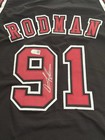 Dennis Rodman Signed Chicago Bulls Custom Black Jersey Swau Coa