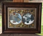 1626 Historical A New And Accvrat Map Of The World Wood Frame 8x10