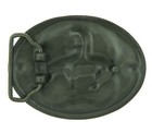 End Of Trail American Indian On Horse Western Green Enamel Belt Buckle