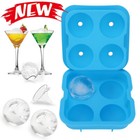Large Round Silicone Ice Cube Ball Maker Tray Sphere Molds Bar Whiskey Cocktails