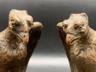 Pair Of Antique French Solid Wood Sculptures Eagle Gargoyles Early 19th Century