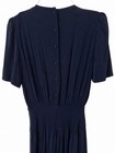 Karin Stevens Navy Lace Collar Dress Womens Sz 8 Vintage Midi Pleated Waist 52   