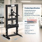 6 Ton Hydraulic Shop Press  H-frame Garage Floor Shop Press  Height Adjustable