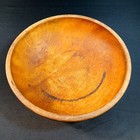      Antique Primitive Hand Turned Wooden Dough Bowl 11in Farmhouse Decor