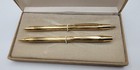 Vtg Bradley Goldtone Ballpoint Pen   Pencil Set With Case  Made In Usa 