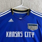Adidas Kansas City Wizards Mls Soccer Jersey Blue Yellow Mens Size Medium
