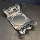 Vintage Krome Kraft Farber Bros New York Chrome Filigree Handle Serving Tray