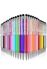 Red Crystal Rhinestone Diamond Metal Ballpoint Ink Pen With Stylus