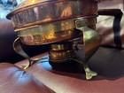 Vintage 4 Piece Copper Chafing Dish Double Boiler Pan W Lid   Brass Stand