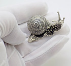 Vintage Italian Handmade Genuine Silver  800 Life Size Detailed Snail Figurine