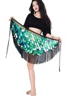 Sequin Belly Dance Hip Scarf Glitter Fringe Triangle Wrap Belt Sparkle Mermaid