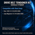 Serpentine Belt Tensioner Kit With Epdm Belts Compatible With Ram 1500 2019-2026