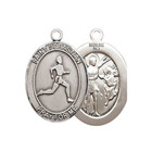 Sterling Silver Saint Sebastian track   Field Medal 24  Endless Chain Necklace