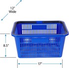 Blue Shopping Basket Plastic Retail Merchandise 12  X 17  Supermarket Handles