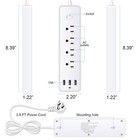 Wall Mountable Usb Surge Protector Power Strip With 3 Usb Ports   4 Outlet Plugs