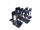 Vtg 9 Inch Black Industrail Metal Bookends Set Of 8
