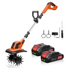 Cordless Garden Tiller Cultivator Electric Rototiller Power Tools W  2 Batteries