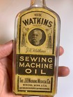 Antique J R Watkins Sewing Machine Oil Bottle With Label Winona Minnesota