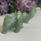 Vintage Green Jade Stone Hand Carved Elephant Figurine Lucky Statue 5  255g