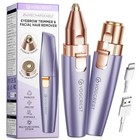 Eyebrow   Facial Trimmer  2-in-1 Rechargeable Facial Hair Removal Solar Purple