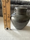 Antique Chinese Pewter Tea Caddy 4 Inch Dark Grey