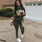 2pcs Women Sweatshirt Hoodie Tracksuit Tops Pants Sports Casual Sweat Suit Set