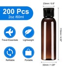 2oz Plastic Bottles With Lids  200 Pcs Reusable Travel Containers  brown Black 