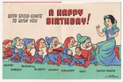 Snow White dwarfs Disney Birthday Card