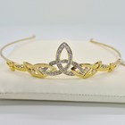 Gold Plated Celtic Trinity Knot Tiara     Cubic Zirconia     By Tara Nwt