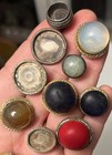 Lot Antique Chinese Snuff Bottle Stoppers   Parts Silver Peking Glass Jade Etc 