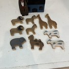 Vintage Hand Carved Folk Art Noah   s Ark Incomplete