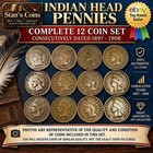 Complete Indian Head Pennies Penny Set Of 12 Coins Consecutively Dated 1897-1908