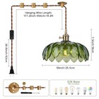 Vintage Green Flower Glass Pendant Light  Hanging Ceiling Lamp Fixture For Ki   