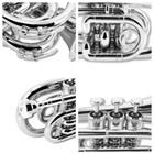 Brass Bb Pocket Trumpet Mouthpiece Cleaning Cloth Case Durable New Silver New