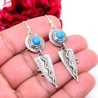 Sleeping Beauty Turquoise Handmade 925 Sterling Silver Earring 2 34  E83223