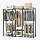 Dustproof 76  Clothes Storage Closet Organizer Wardrobe Rack Shelf Home Portable
