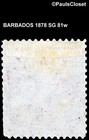 Barbados 1878 Sg 81w Britannia 1 - Purple P14 Mhr F vf