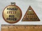 Lot Of 2 Vintage Bombay Bus Driver And Bombay Cab Driver Badges Brass Very Rare 