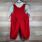Vintage Bubble Overalls 12 Mo Baby Togs Corduroy Bib Pants Embroidered Applique
