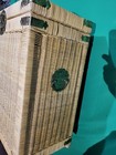 Vintage Wicker   Brass Rattan Chinoiserie Style Trunk Chest Late 20th Century 
