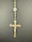 Vintage Italian Catamore Sterling Silver Rosary - Aurora Borealis Beads  k 