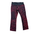 Nike Dri-fit Women   s Sm Red Black Snakeskin Print Epic Lux Crop Running Leggings