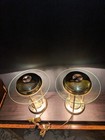 2pc Pair 1980s Robert Sonneman Saturn Dimmable Desk Lamps