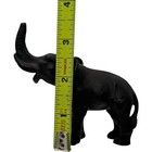 Elephant Statue Trunk Up Figurine Home Decor Good Luck Charm Black