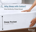 100  Organic Cotton Fitted Sheet - Percale Weave - Super Soft Deep Pocket Bottom