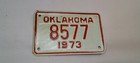 1973 1974 Oklahoma Motorcycle License Plate