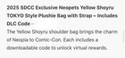 Sdcc 2025 Neopets Yellow Shoyru Tokyo Style Plushie Bag Includes Dlc Code