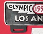 1932 La Olympics Car License Plate Topper Metal Vintage Antique Fob Auto