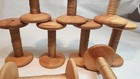 Lot Of 9 Antique Vintage 4  Plain Wooden Industrial Textile Bobbins Spools