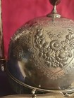 Antique 19th Century Meridan Hand-engraved Silverplate Butter Dish W knife 